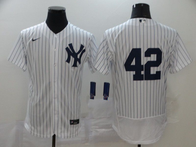 Men New York Yankees #42 No name White Nike Elite MLB Jerseys->women nfl jersey->Women Jersey